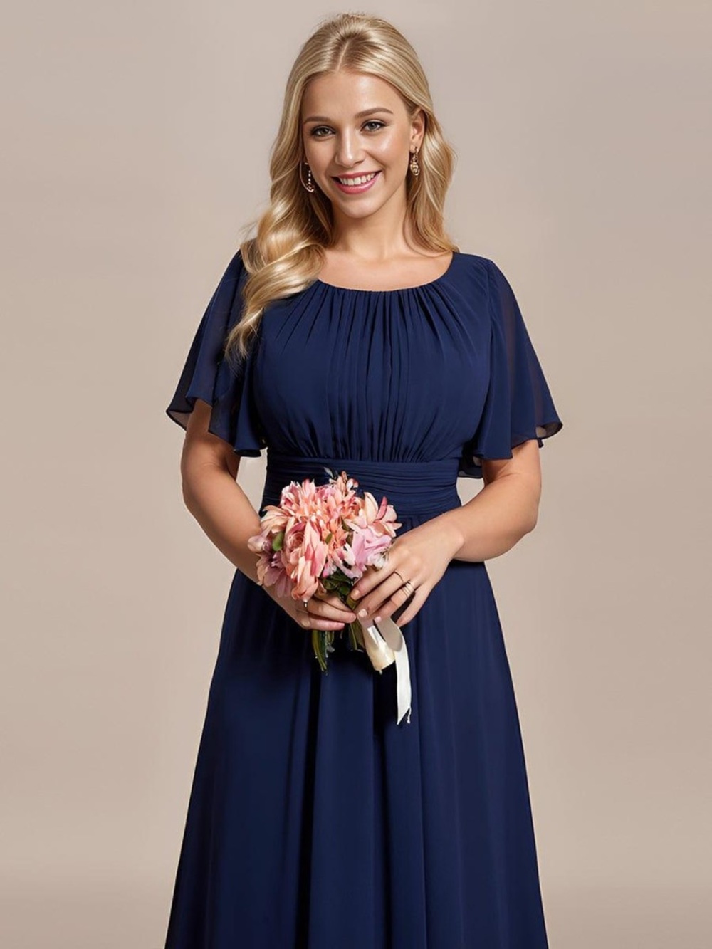 New EVER PRETTY 16 Evening Simple Chiffon Pleated A-Line Bridesmaid Kimora Dress - Picture 5 of 9